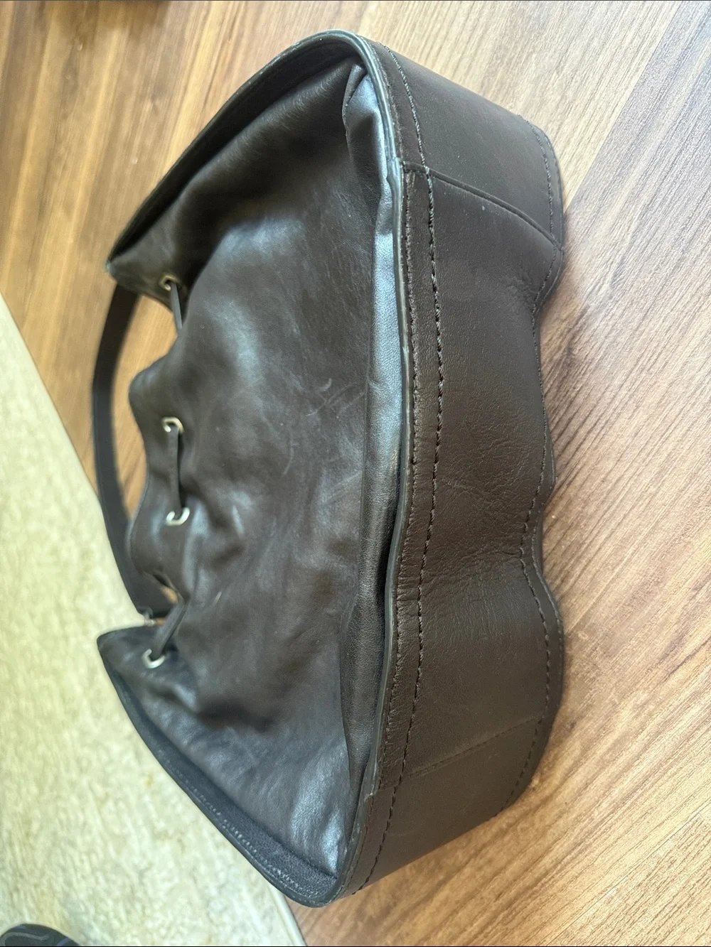 Frye Ilana Hobo Black Leather Drawstring Shoulder Bag Purse